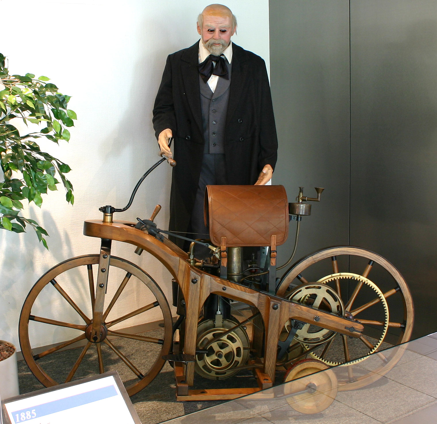 Replica of the first motorcycle model by Daimler and Maybach.